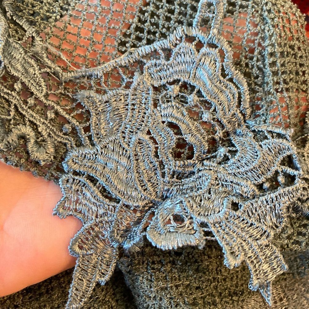 Pretty Angel Sage Mesh Tunic w/gorgeous lace trim and subtle sparkle NWOT - Picture 10 of 10